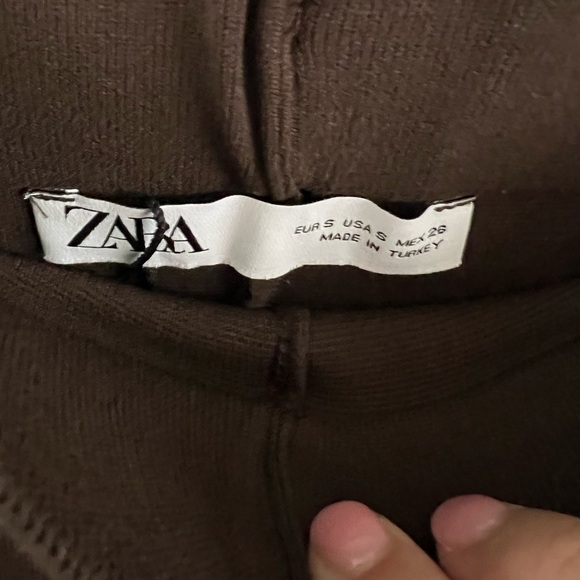 Zara Chocolate Brown Flared Leggings Size Small - Picture 4 of 5